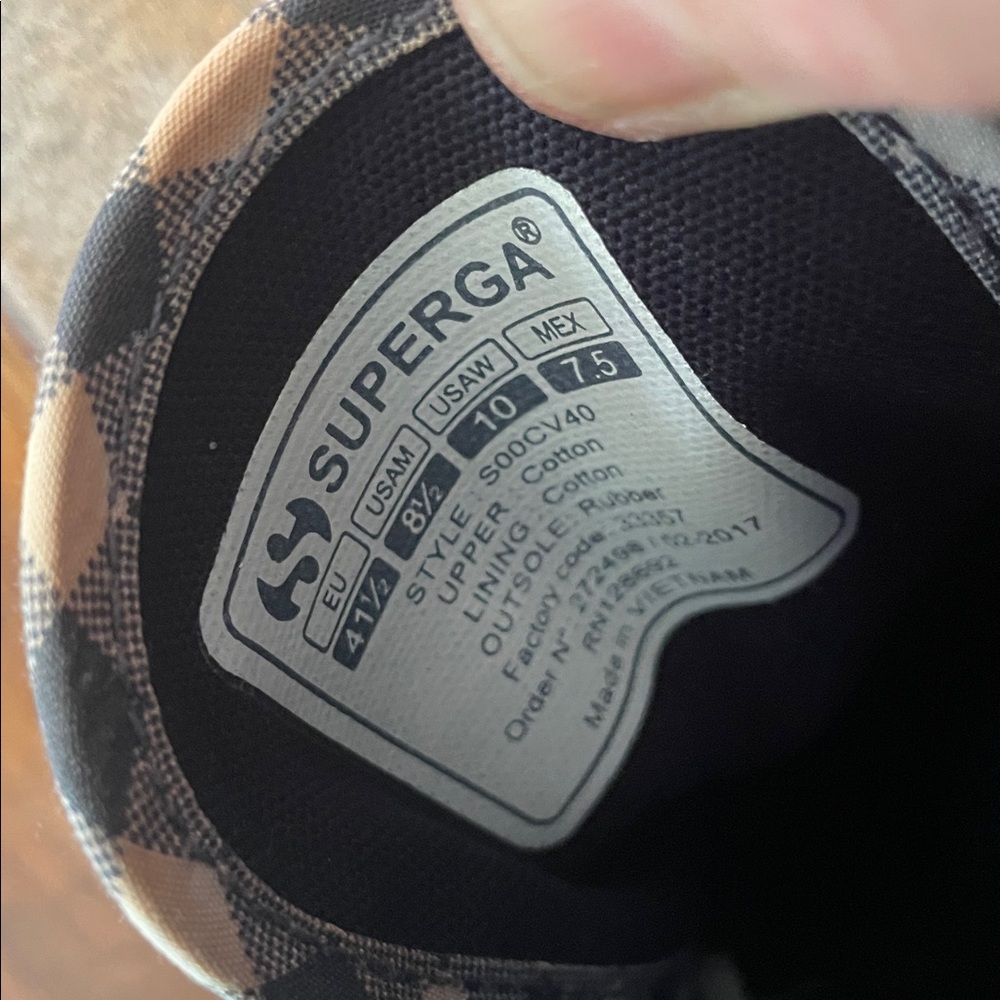 Superga Blue Gingham Sneakers GUC, Size 10 - Picture 10 of 10